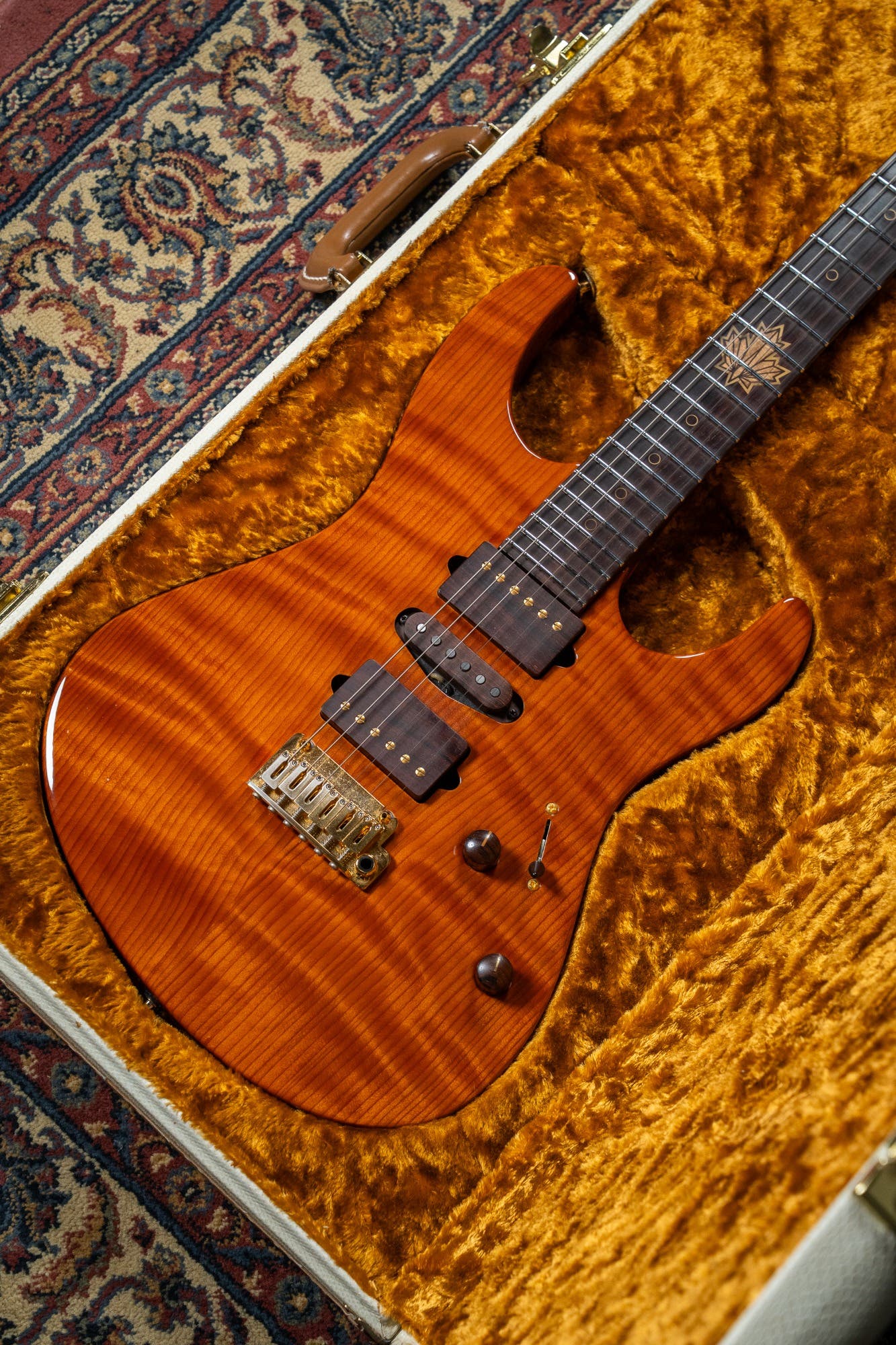 Suhr 2015 Collection Modern Carve Top w/Case + Matching Pedal - Figured Redwood - Pre-Owned (#27209)