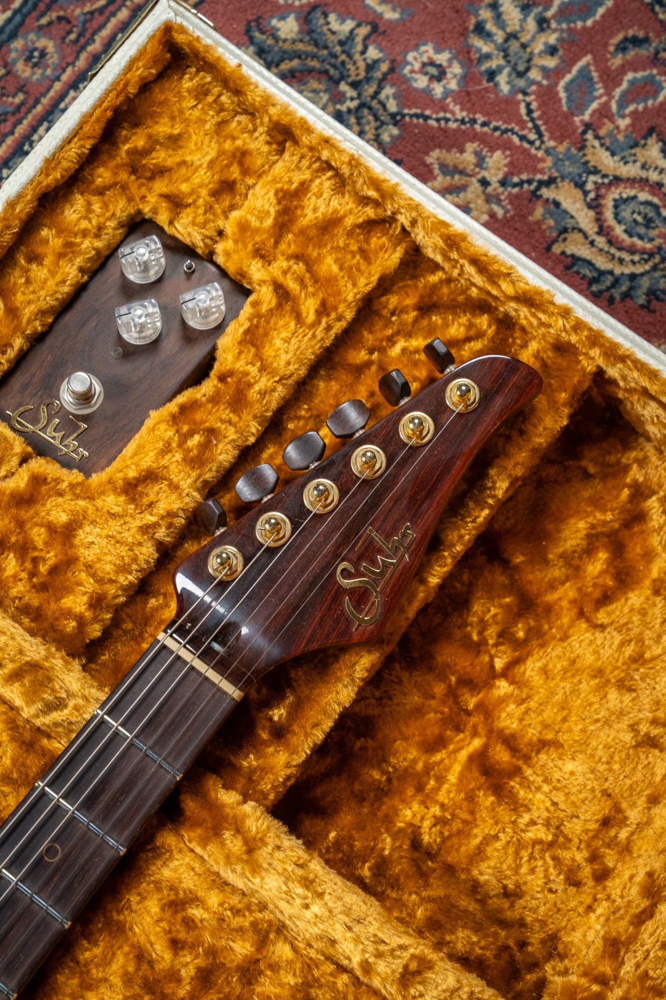 Suhr 2015 Collection Modern Carve Top w/Case + Matching Pedal - Figured Redwood - Pre-Owned (#27209)