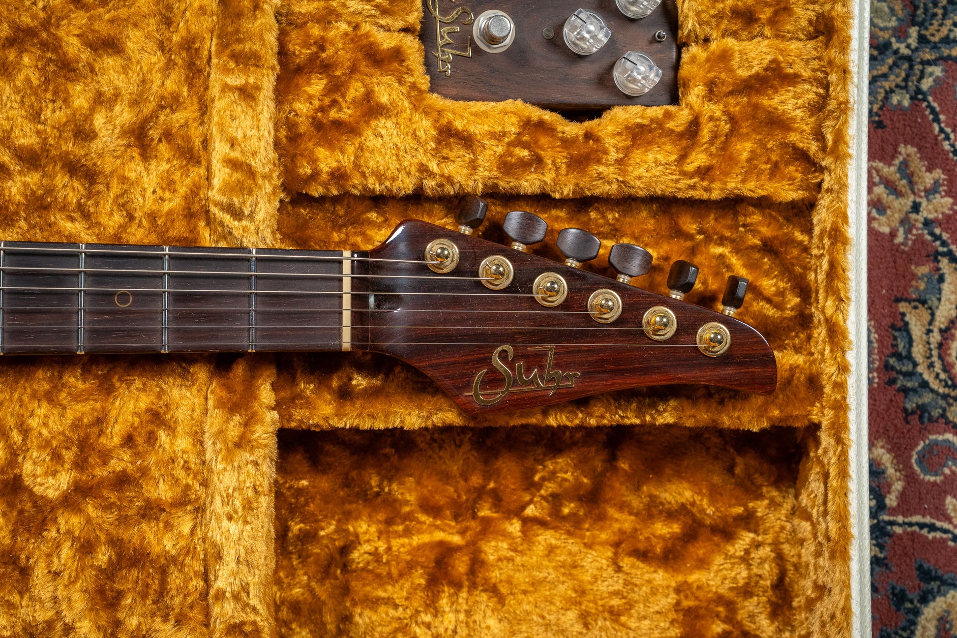 Suhr 2015 Collection Modern Carve Top w/Case + Matching Pedal - Figured Redwood - Pre-Owned (#27209)