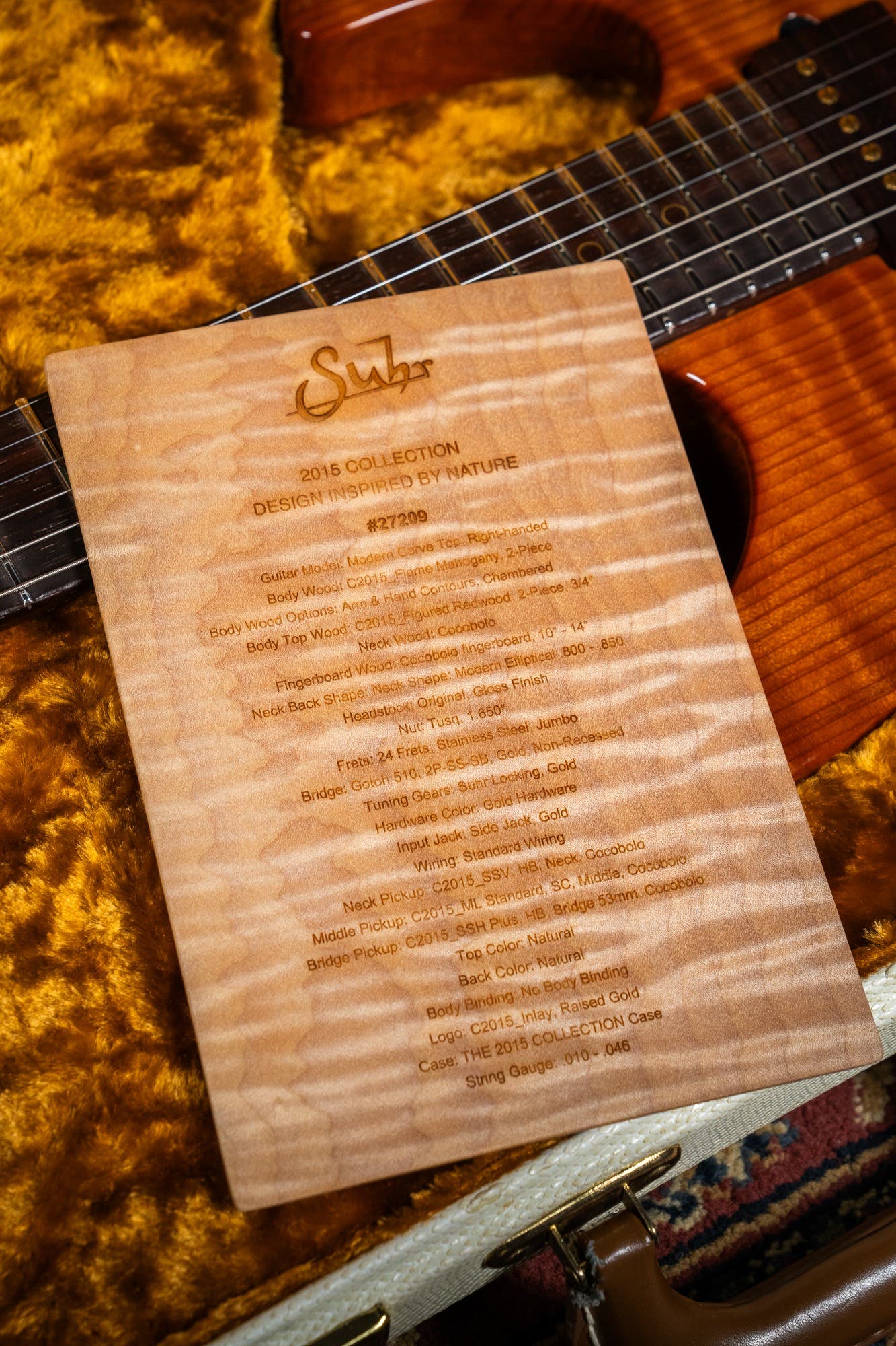 Suhr 2015 Collection Modern Carve Top w/Case + Matching Pedal - Figured Redwood - Pre-Owned (#27209)