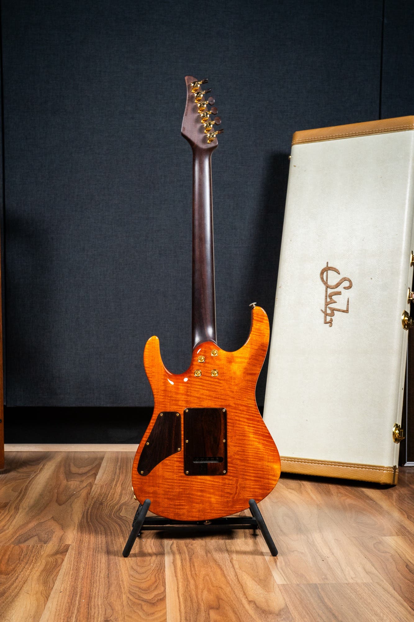 Suhr 2015 Collection Modern Carve Top w/Case + Matching Pedal - Figured Redwood - Pre-Owned (#27209)