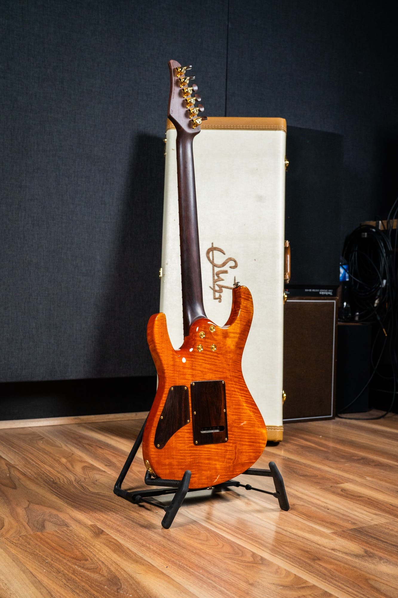 Suhr 2015 Collection Modern Carve Top w/Case + Matching Pedal - Figured Redwood - Pre-Owned (#27209)