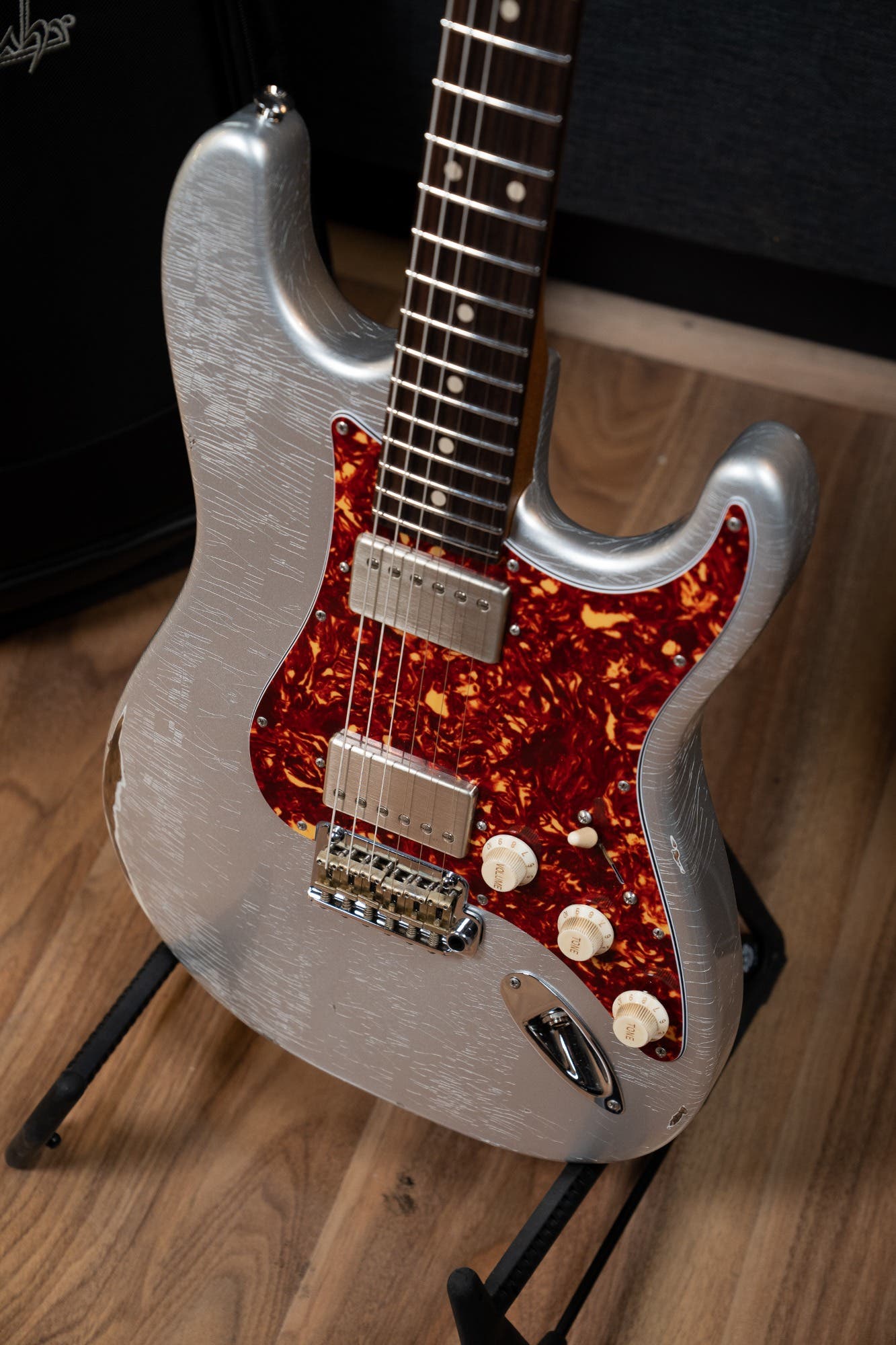 Suhr Classic S Antique HH Electric Guitar w/Gigbag - Firemist Silver