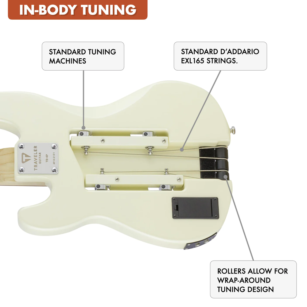 Traveler Guitar TB-4P Bass - Pearl White