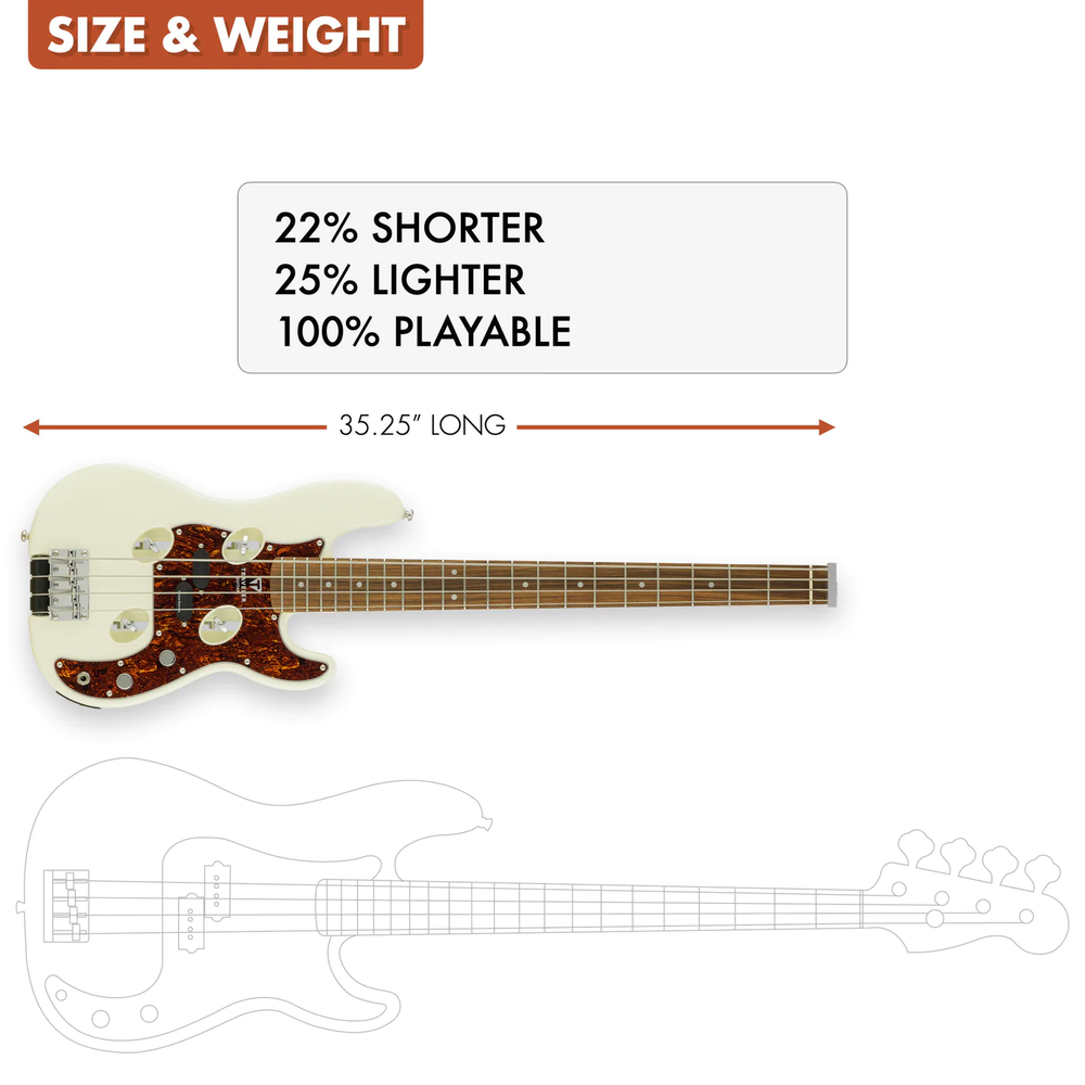 Traveler Guitar TB-4P Bass - Pearl White
