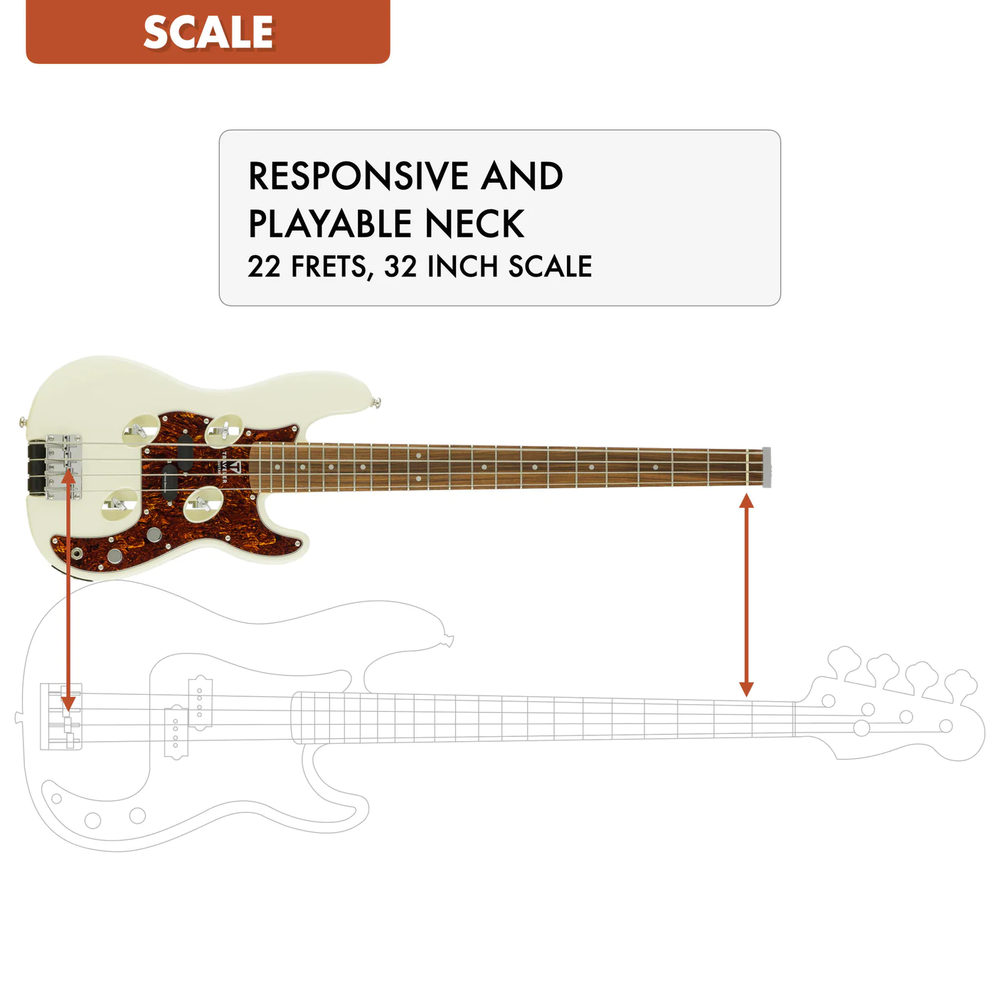 Traveler Guitar TB-4P Bass - Pearl White