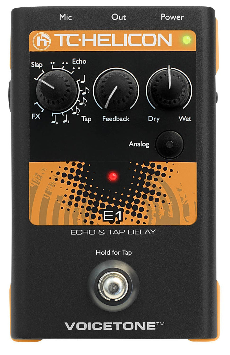 TC Helicon VoiceTone E1 Echo & Tap Delay Pedal