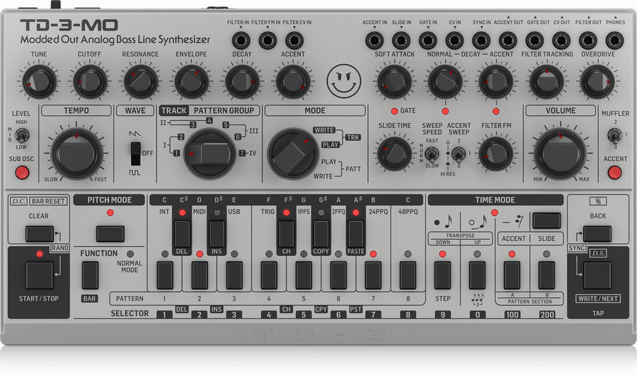 Behringer TD-3-MO-SR Modded Out Analog Bass Synth - Silver