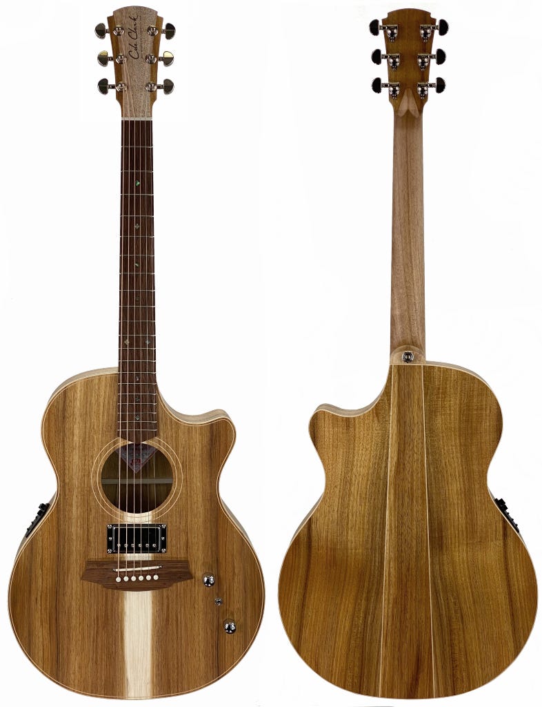 Cole Clark TL2EC-BLBL-HUM Thinline Acoustic Electric Guitar - Blackwood w/Humbucker