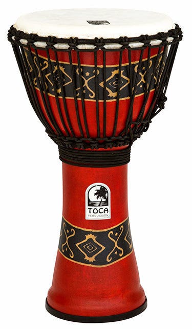 Toca Freestyle 2 Series 10" Rope Tuned Djembe - Bali Red