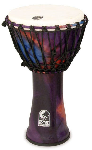 Toca Freestyle 2 Series 10" Rope Tuned Djembe - Woodstock Purple