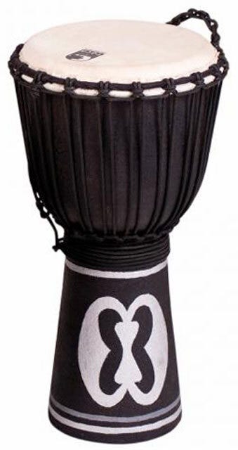 Toca Street Carved Series 12" Wooden Djembe - Black Sand