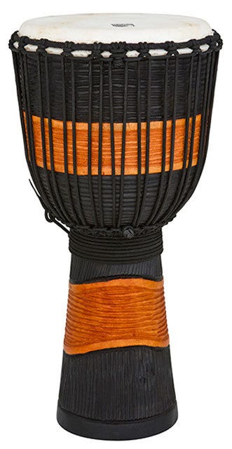 Toca Street Carved Series 10" Wooden Djembe - Black/Brown