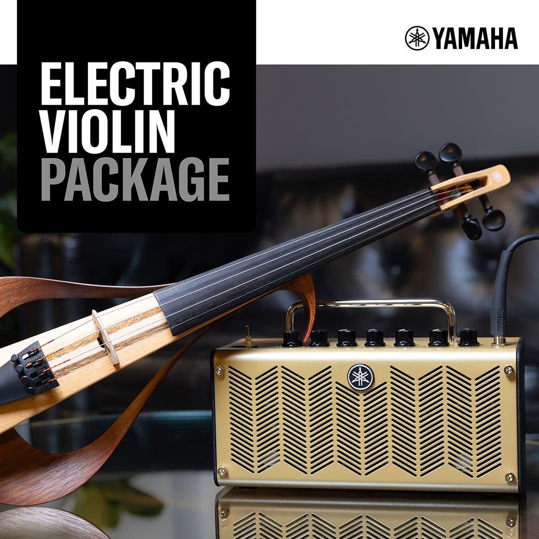 Yamaha YEV105BL+PACK 5-String Electric Violin w/THR5A Amp + Cable (Black)