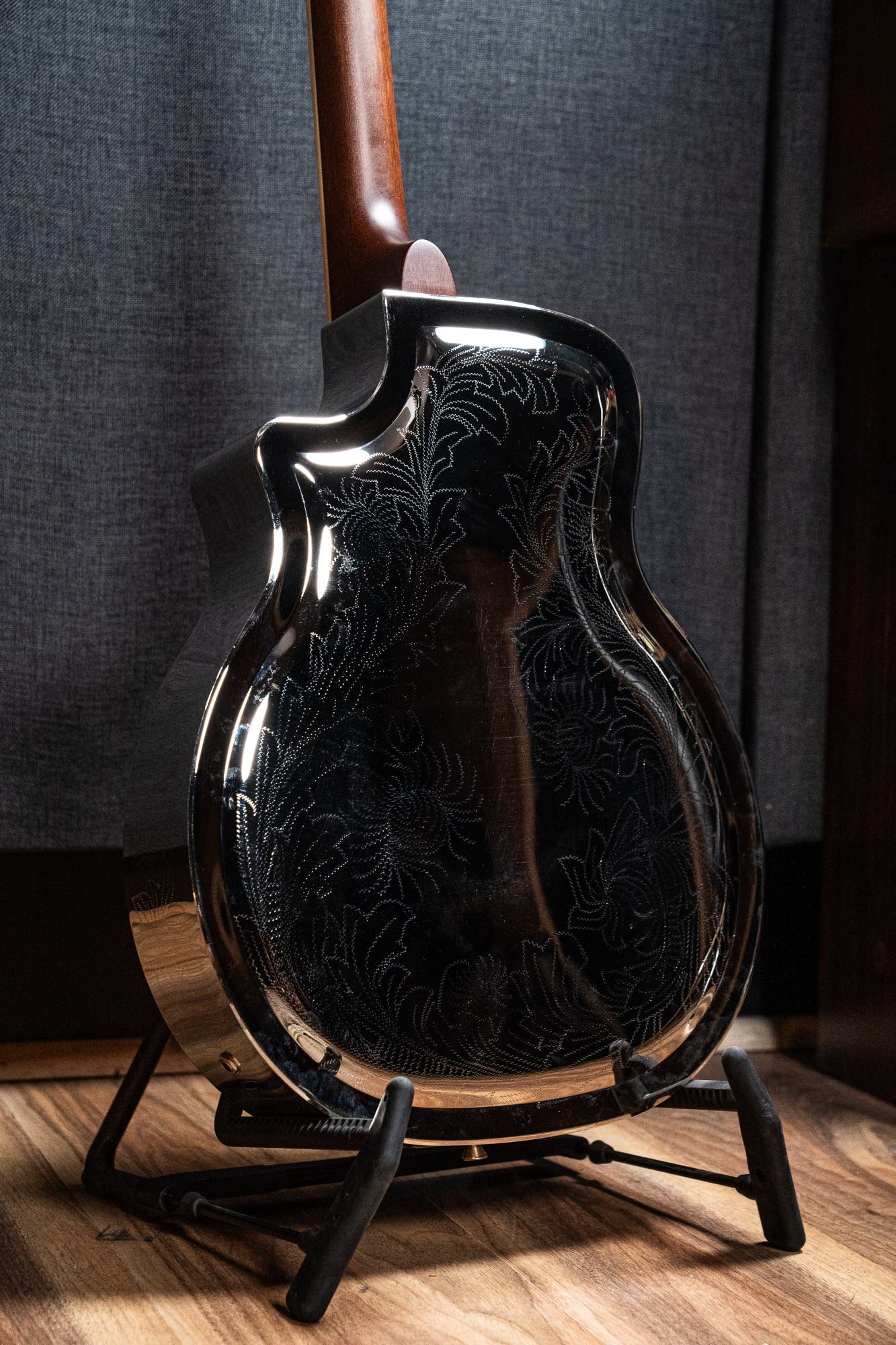 Bourbon Street Tri-Cone Resonator w/Cutaway - Chrysanthemum Etched Pattern (BSR-3C-NC-EN)