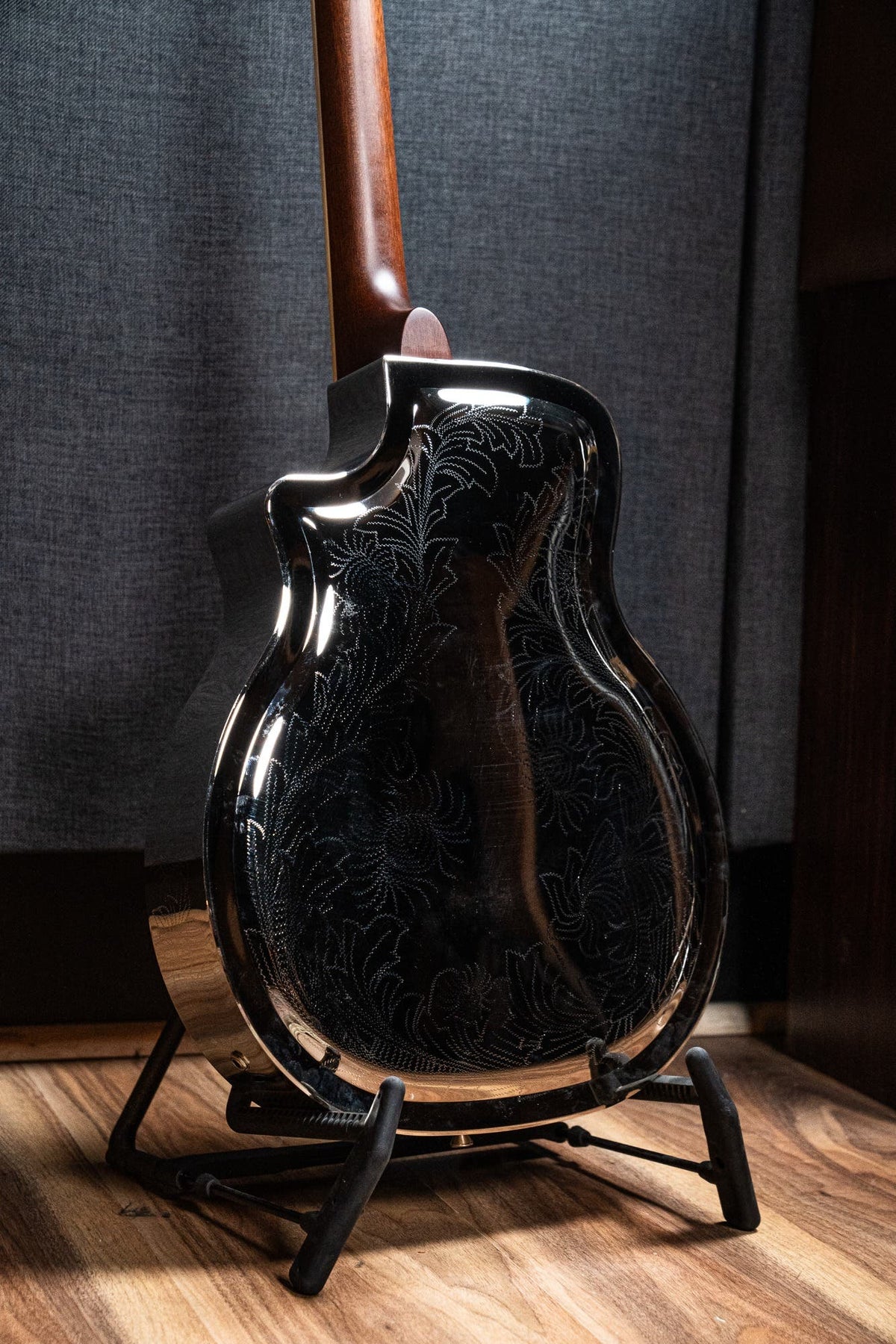 Bourbon Street Tri-Cone Resonator w/Cutaway - Chrysanthemum Etched Pattern (BSR-3C-NC-EN)