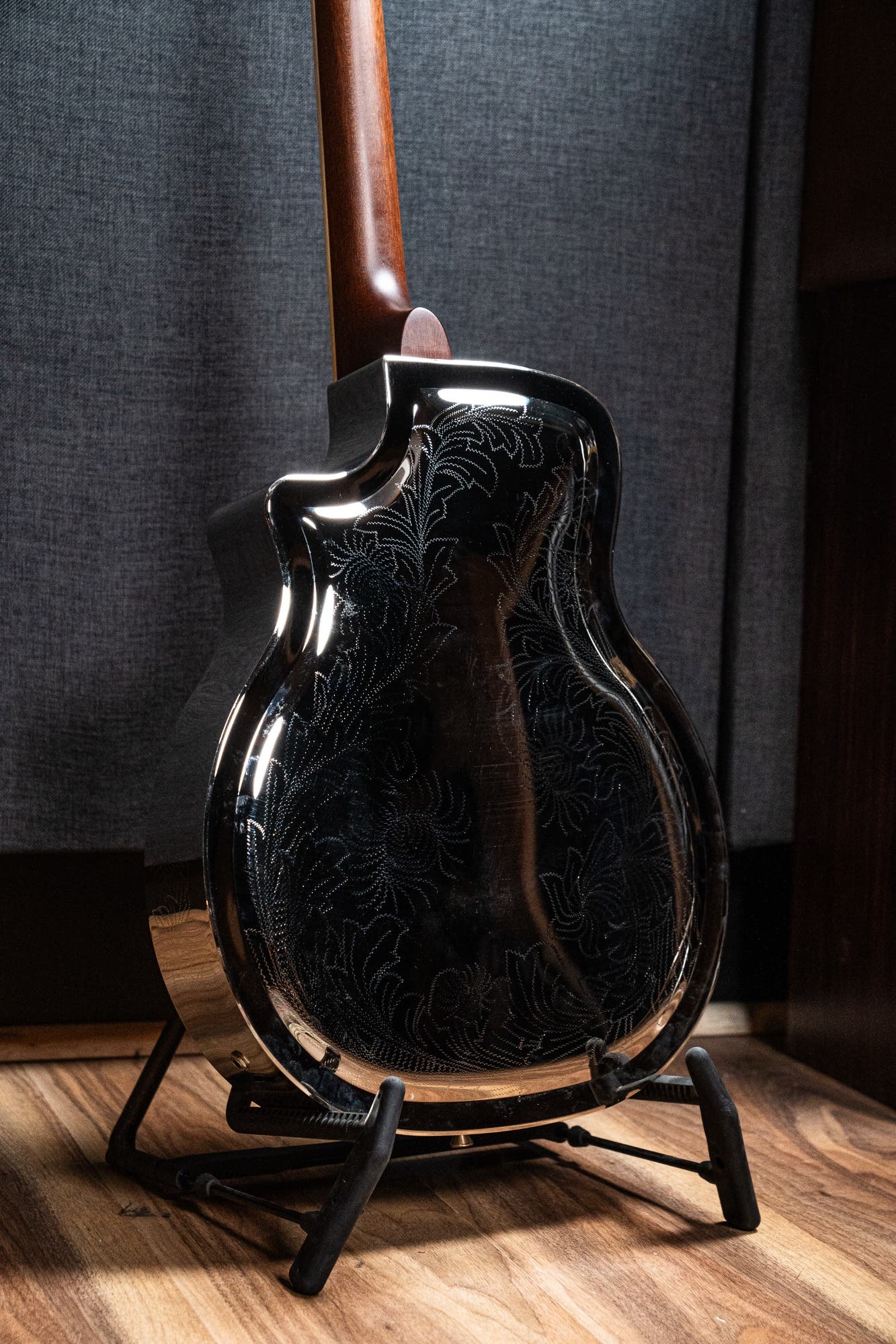 Bourbon Street Tri-Cone Resonator w/Cutaway - Chrysanthemum Etched Pattern (BSR-3C-NC-EN)