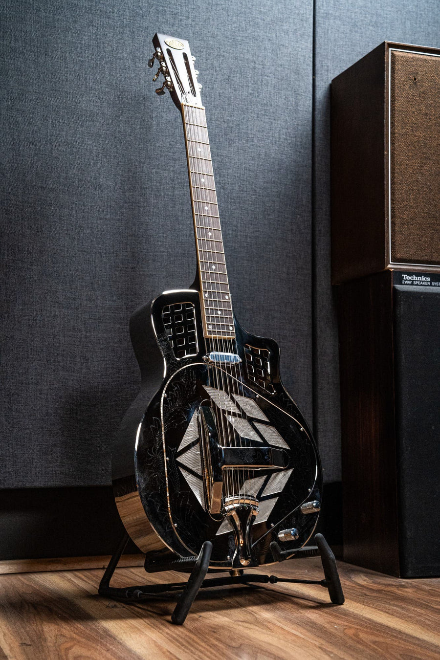 Bourbon Street Tri-Cone Resonator w/Cutaway - Chrysanthemum Etched Pattern (BSR-3C-NC-EN)