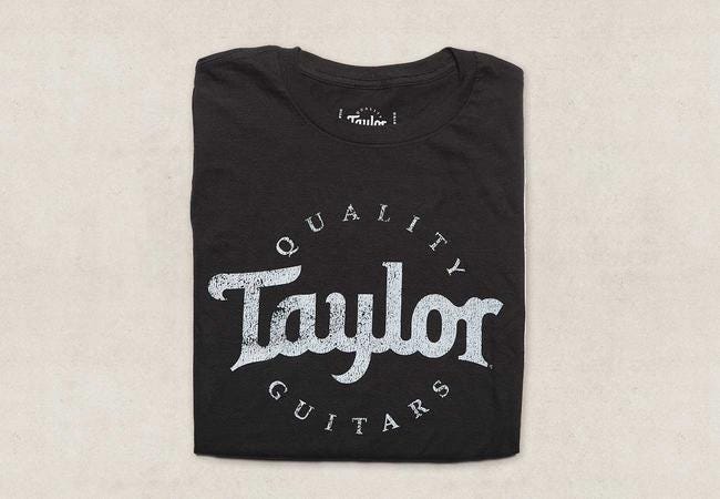Taylor Distressed Black Logo T-Shirt - X-Large