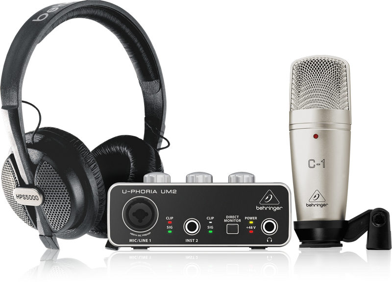 Behringer U-PHORIA STUDIO Recording Package (Interface + Mic + Headphones)