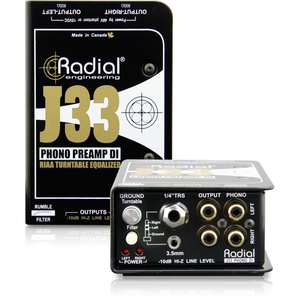 Radial J33 Stereo RIAA Turntable Phono Preamp / DI