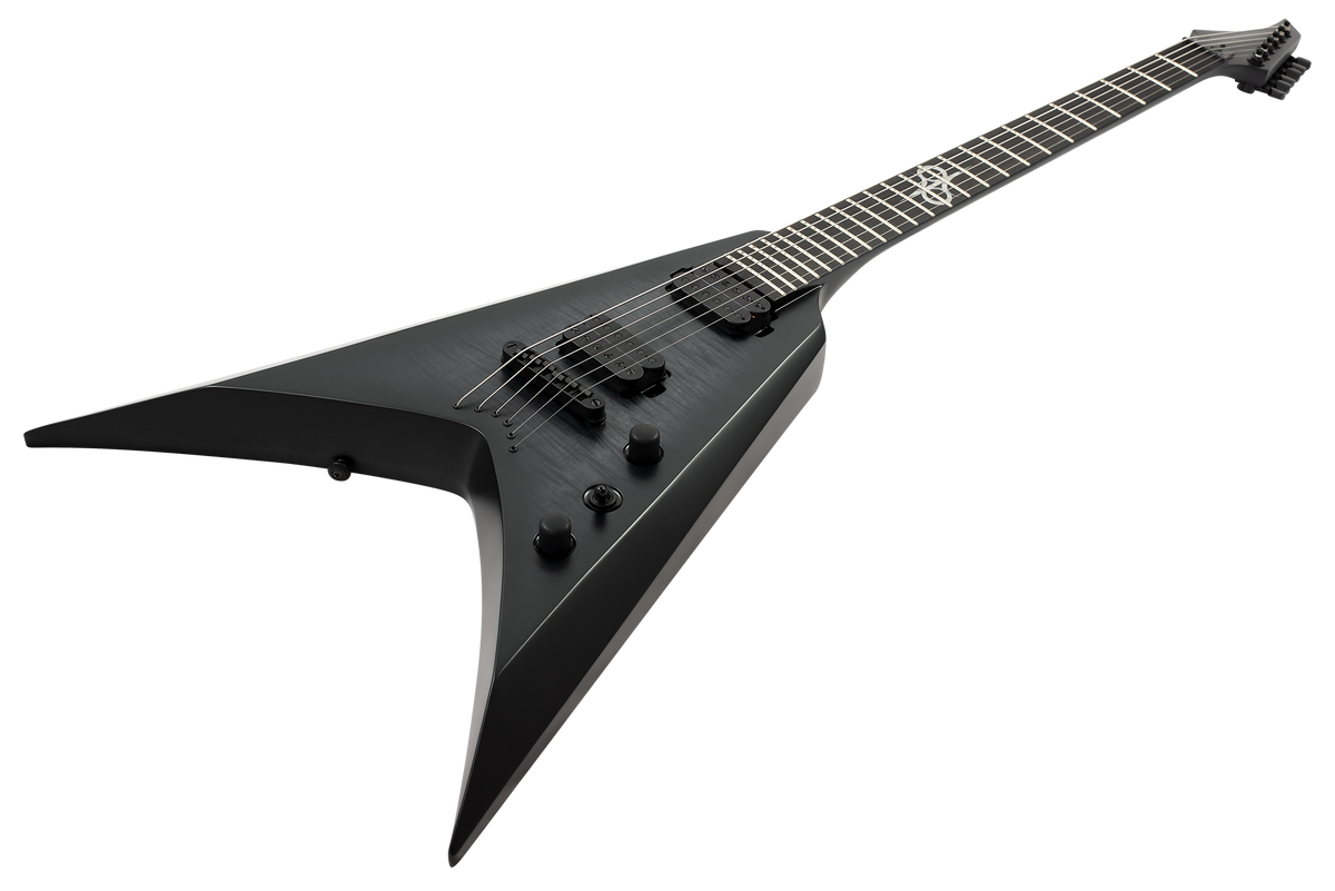 Solar V2.6FBB Baritone Electric Guitar w/Bag - Flame Black Burst