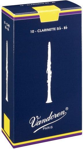 Vandoren traditional clarinet reeds - box of 10 - strength 2.5