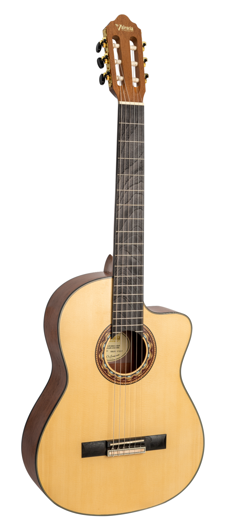 Valencia VC304CE Classical Guitar w/Cutaway and Pickup - Natural