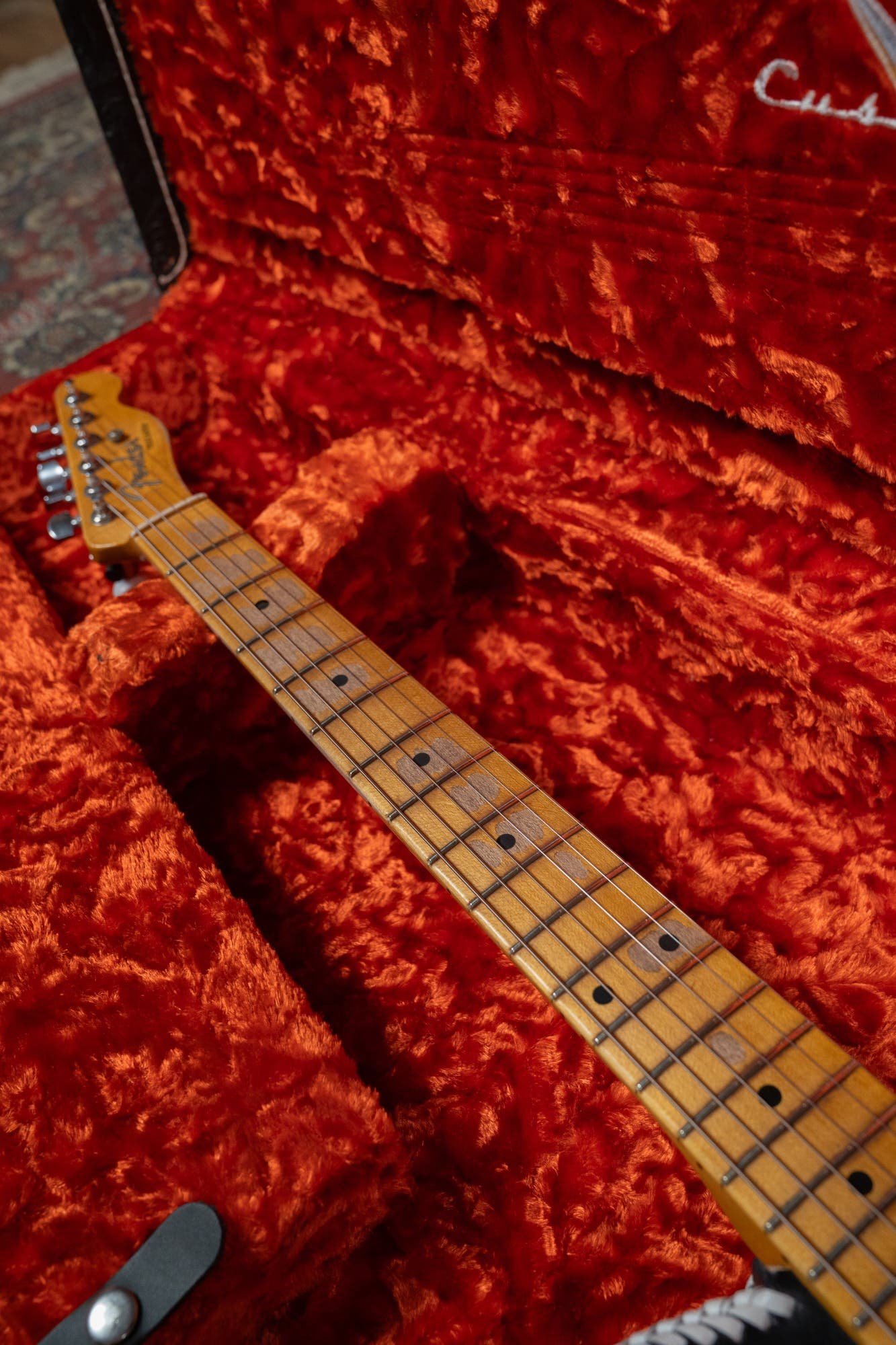 Fender Custom Shop Masterbuilt Waylon Jennings BTB 54' Telecaster Relic - Black and White Tooled Leather over Butterscotch Blonde