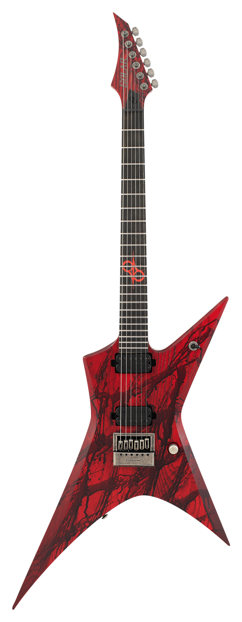 Solar X1.6Canibalismo+ Electric Guitar w/Case - Blood Red Splatter