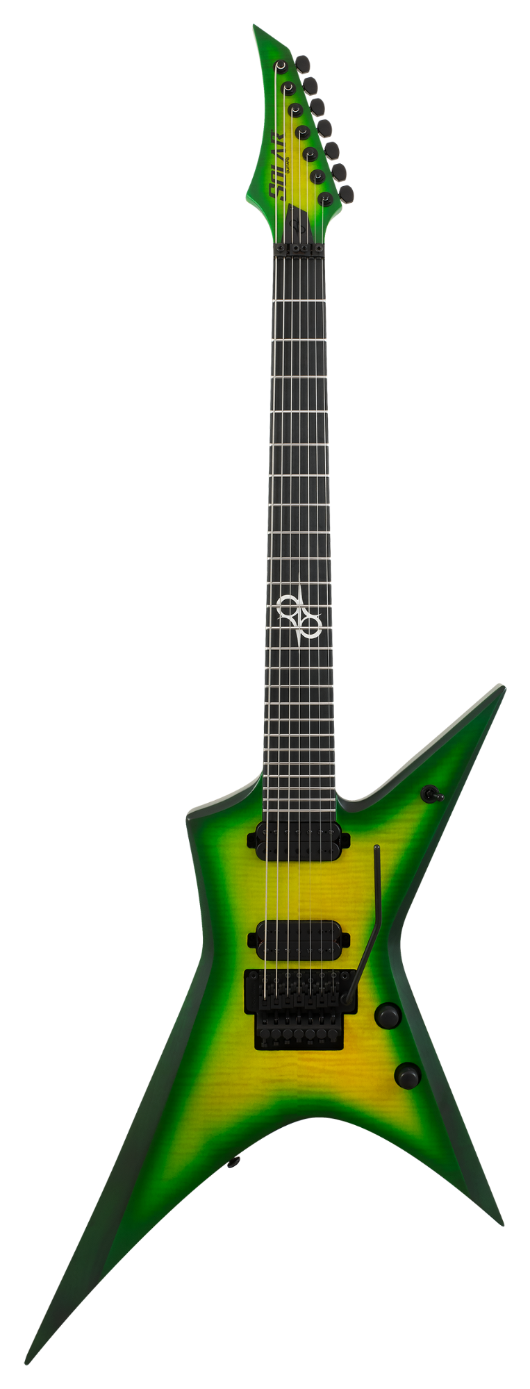 Solar X1.7FRLB 7-String Electric Guitar - Flame Lime Burst Matte