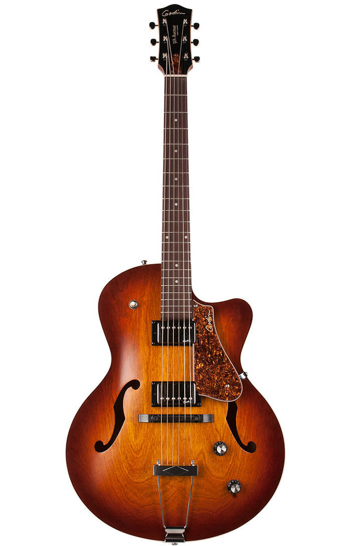 Godin 5th Avenue Kingpin II HB CW - Cognac Burst