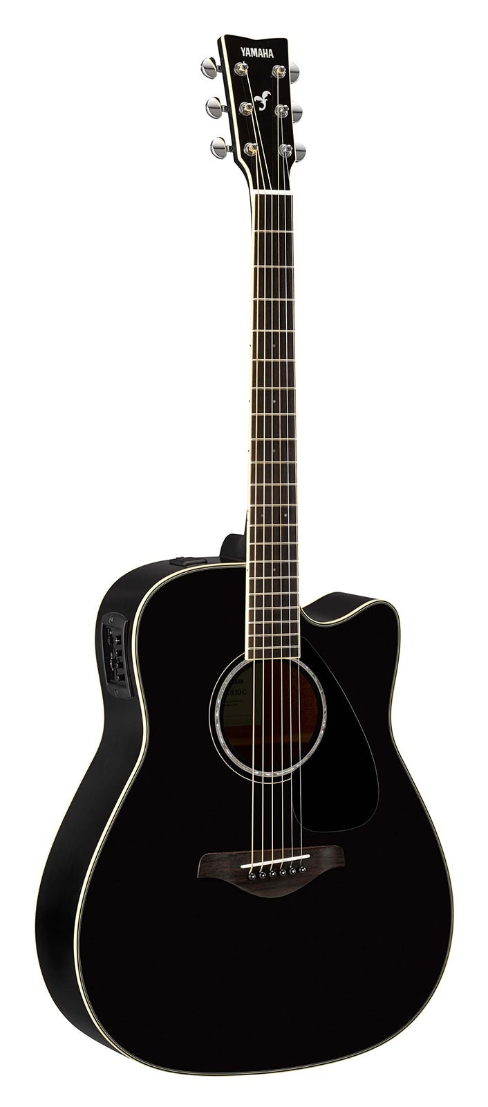 Yamaha FGX830CBL Solid Top Acoustic/Electric Guitar - Black