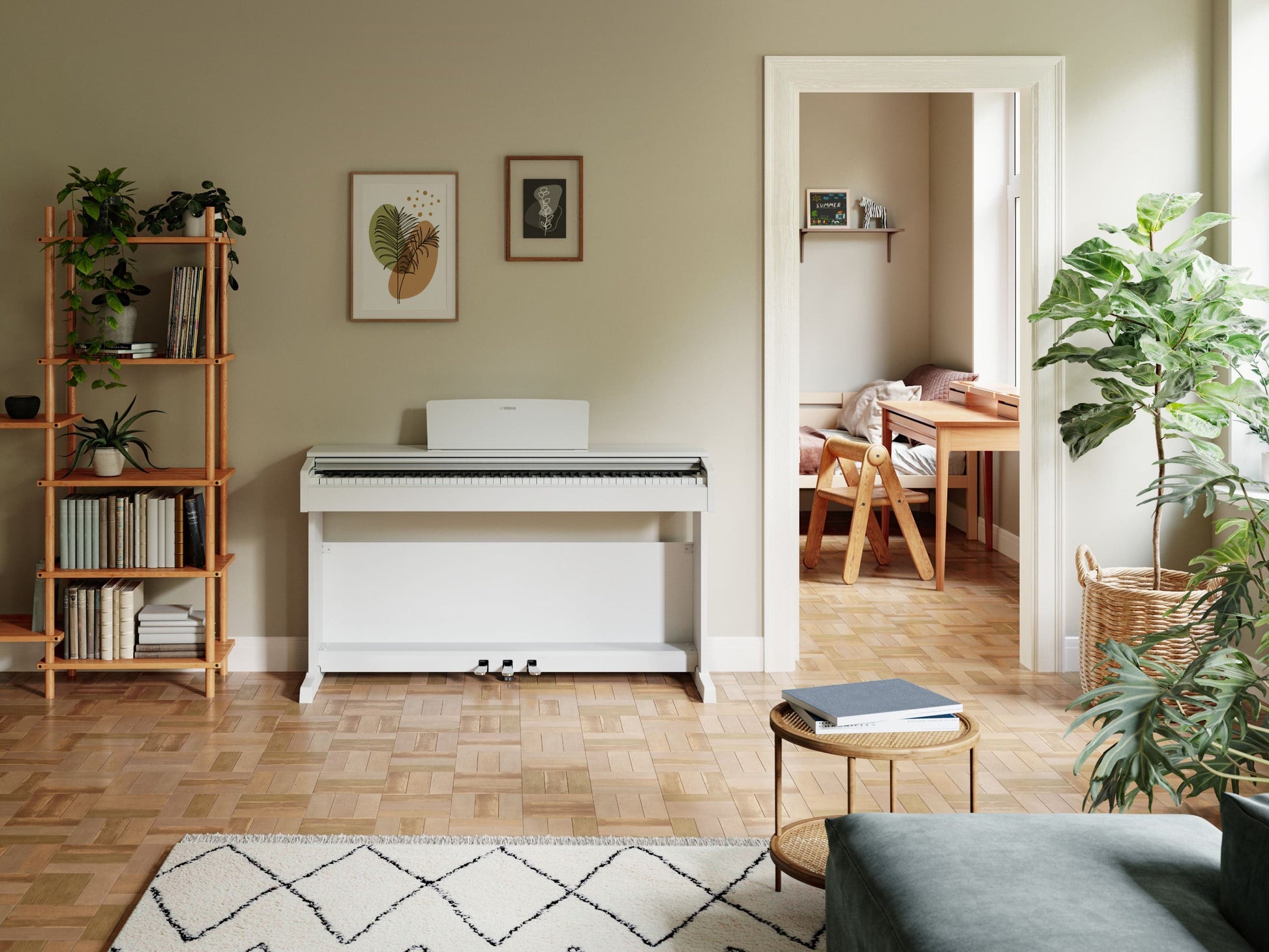 Yamaha Arius YDP-145 Digital Piano w/matching bench - White