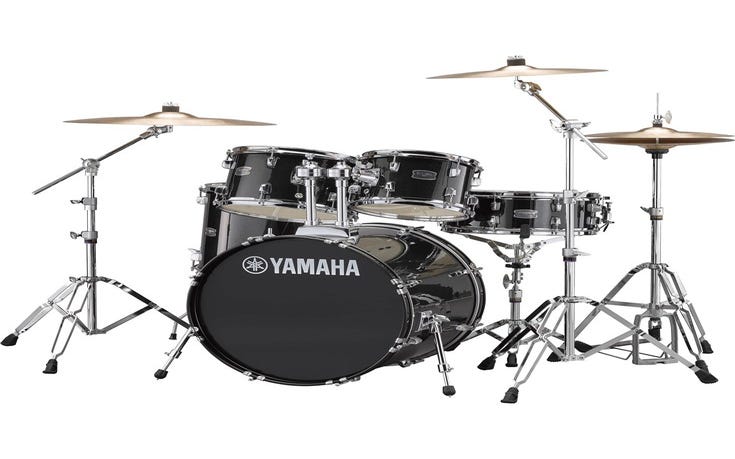 Yamaha Rydeen 5pc Fusion Drum Kit - Black Glitter w/FREE DS550 STOOL!