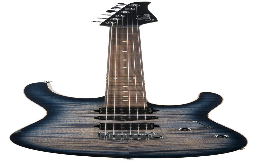 Suhr Modern Plus HSH w/Deluxe Gigbag - Faded Trans Whale Blue Burst PF