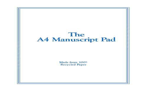 Manuscript Pad 12St Recycled