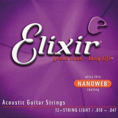 ELIXIR Nanoweb 80/20 Bronze Acoustic String Set - 12-String - Light