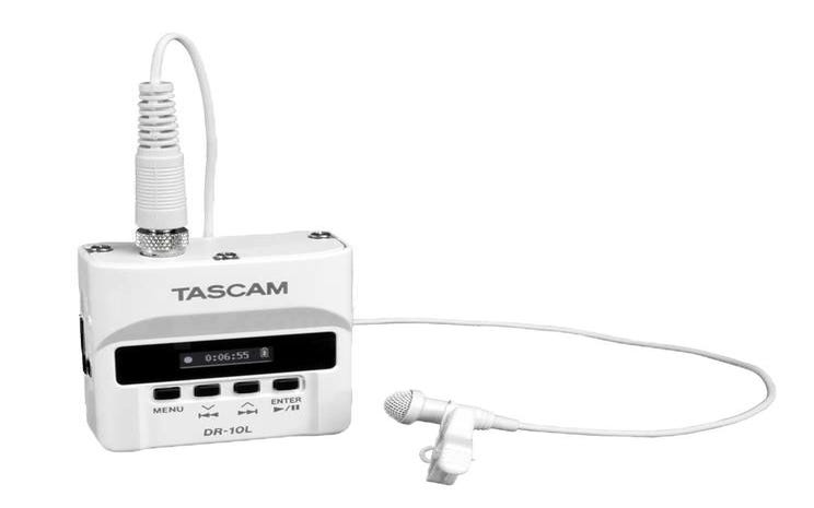 Tascam DR10L Ultra-Compact Portable Recorder w/Lavalier Mic (White)