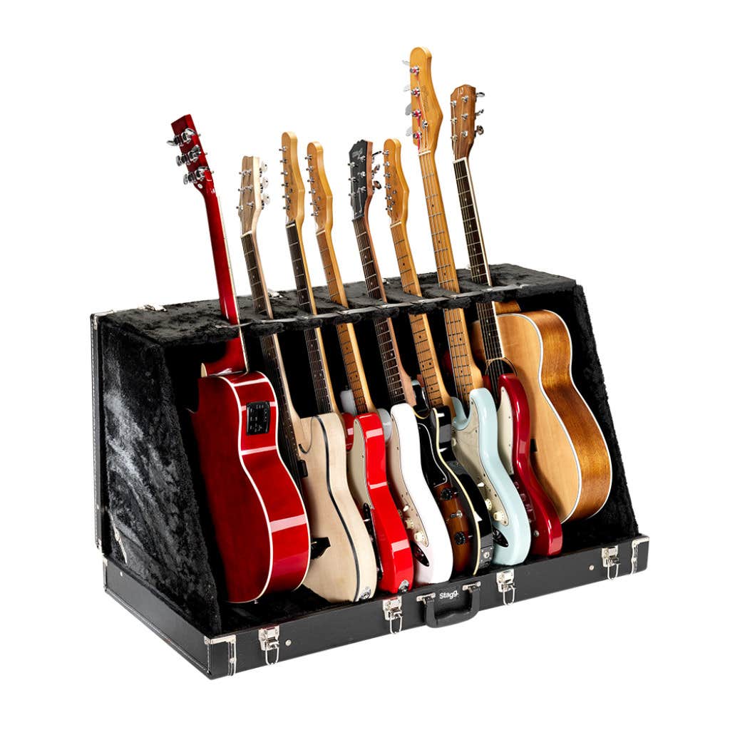 Stagg GDC-8 Portable Guitar Rack Case (holds Electric + Acoustic Guitars)
