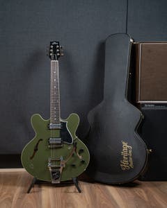 Heritage Standard Collection H-535 Electric Guitar w/Case - Olive Drab - Bigsby (Lollartrons)