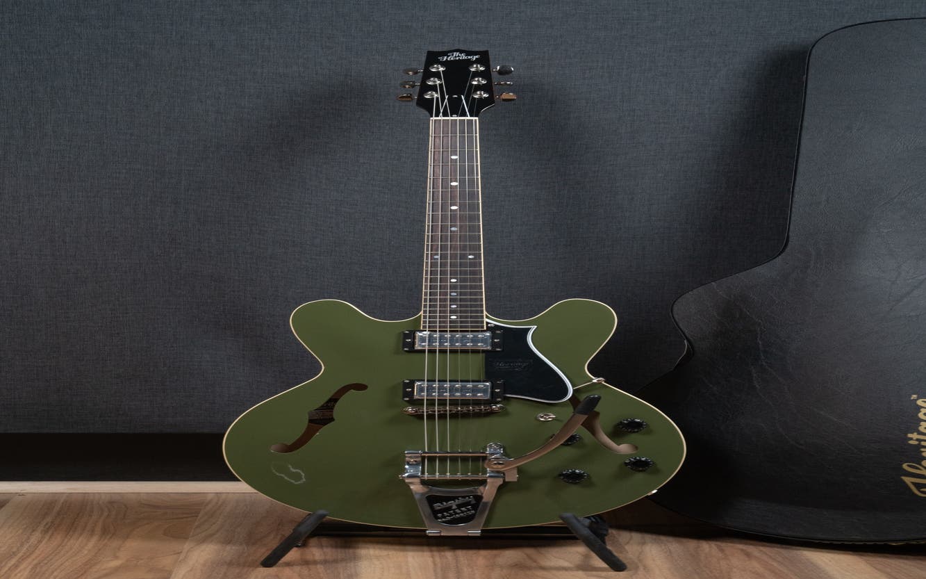 Heritage Standard Collection H-535 Electric Guitar w/Case - Olive Drab - Bigsby (Lollartrons)