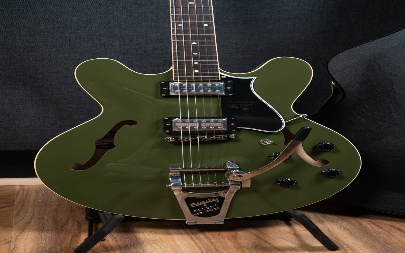 Heritage Standard Collection H-535 Electric Guitar w/Case - Olive Drab - Bigsby (Lollartrons)