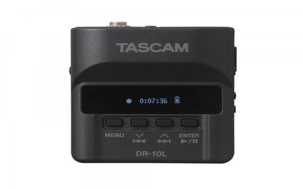 Tascam DR10L Ultra-Compact Portable Recorder w/Lavalier Mic (Black)