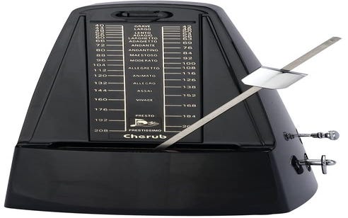 Cherub Black Plastic Wound Pyramid Metronome