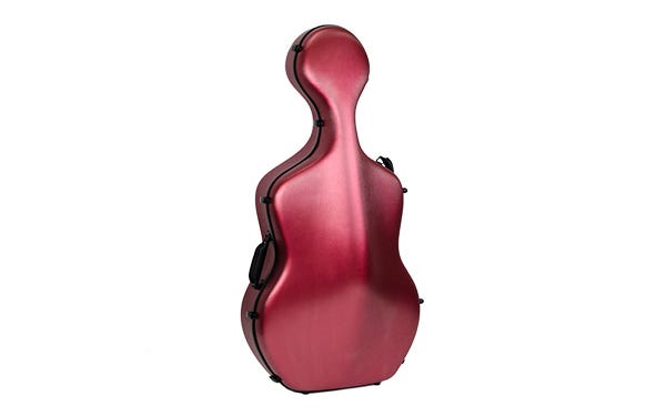 HQ PC Cello Case w/Wheels - Brushed Red