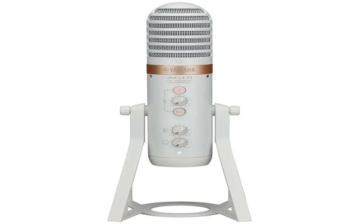 Yamaha AG01 Live Streaming USB Microphone w/ Integrated Mixer - White