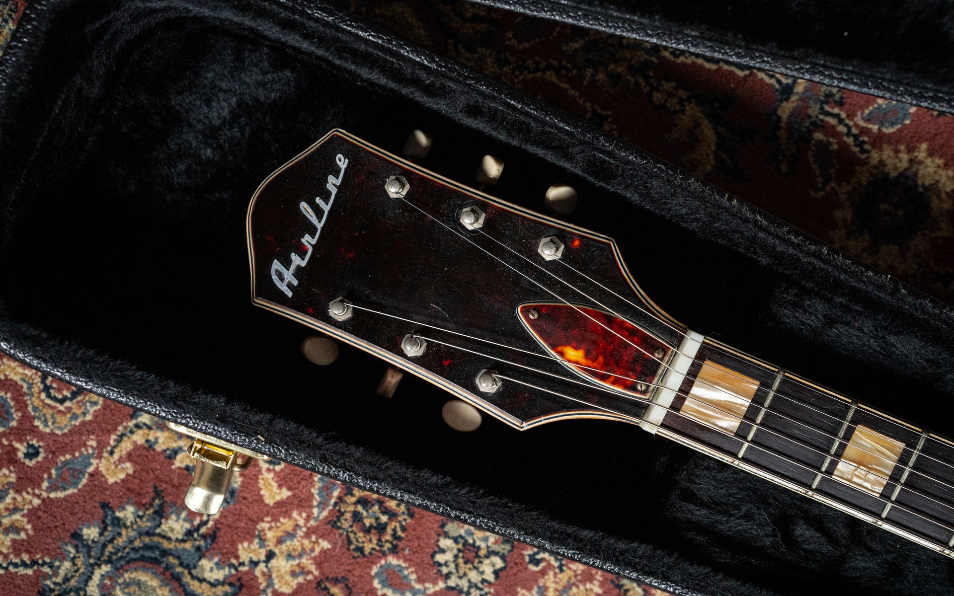 60’s Airline 7230 (Harmony H78) 3x Argyle Gold Foil Pickups & Hard Case - Pre Owned