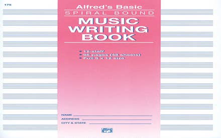 Manuscript Bk 12 Stave 96 Pages Spiral