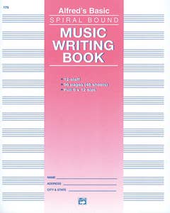 Manuscript Bk 12 Stave 96 Pages Spiral